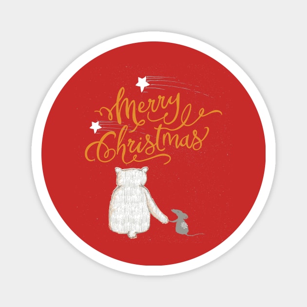 Merry Christmas - Bear Magnet by Kingrocker Clothing